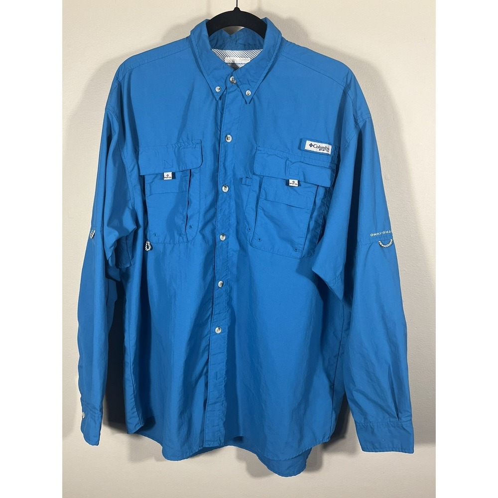 (2) Columbia PFG Shirt Mens Large Long Sleeve Vented Fishing Outdoor Bundle - Picture 2 of 16